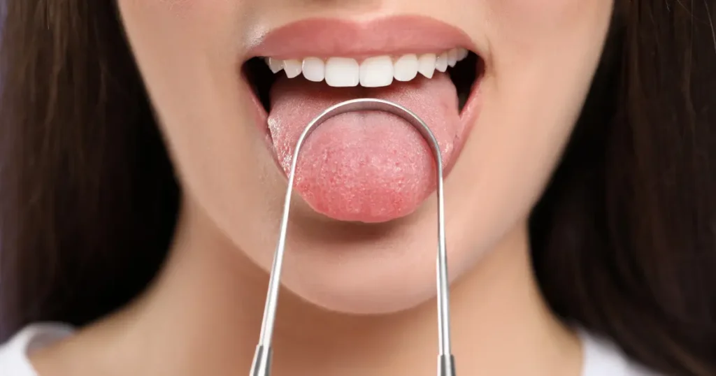 Ayurvedic lifestyle , Jihwa Nirlekhana (Tongue Scraping)