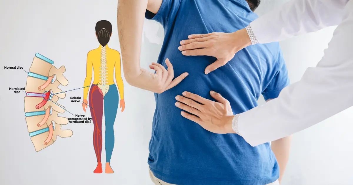 Ayurvedic doctor discussing herniated lumbar disc treatments.